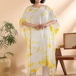 CORSICA Women Tie and Dye Dyed Crepe Kaftan Midi Dress-image-86