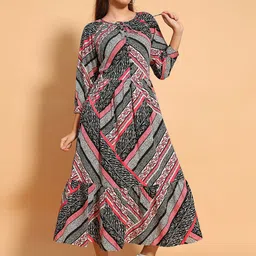 Oxolloxo Women Floral Print Maxi Dress-image-98