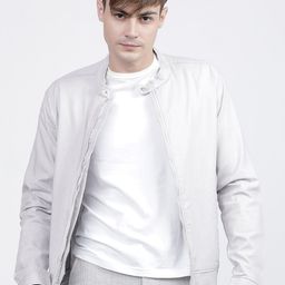 HIGHLANDER Men Grey Crop Bomber Jacket-picture-13