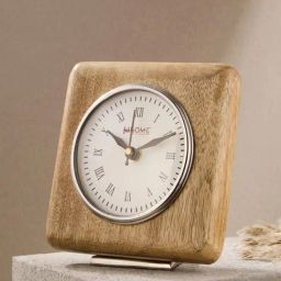 Fabindia Naksh Brown Wood Table Clock-14