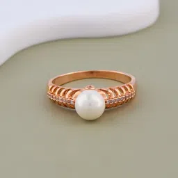 GC PREMIUM JEWELLERY Rose Gold-Plated Crystal-Studded Finger Ring-13