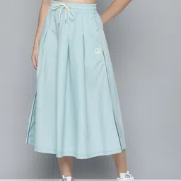 Puma Women Infuse Solid Pleated Relaxed Fit A-Line Midi Skirt-image-52