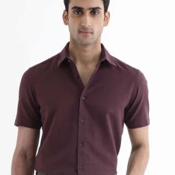 Rare Rabbit Maroon Boxy Fit Stripes Shirt-image-66