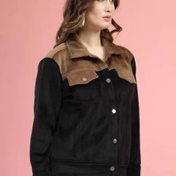 Melon by PlusS Black & Brown Color-Block Jacket image 4