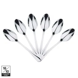 Bergner Crown Silver Stainless Steel Dessert Spoons - Set of 6 image 2
