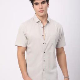 VASTRADO Core Fashion Grey Solid Shirt-image-90