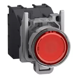SCHNEIDER ELECTRIC Industrial Pushbutton Switches PB SWITCH, DPST-NO, 6A, 120VAC, RED, XB4BP483BM5GEX-43