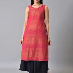Aurelia Pink Regular Fit Stripes Kurta-image-91