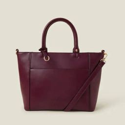 Accessorize London Maroon Solid Shoulder Handbag-14
