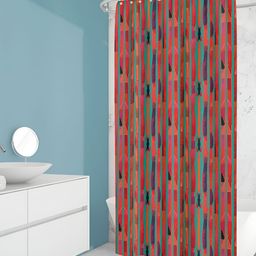 ArtzFolio Red & Green Printed Waterproof Shower Curtain-picture-17