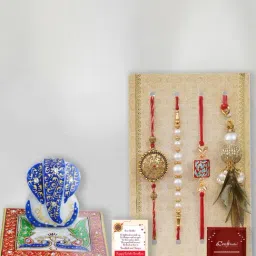 eCraftIndia Assorted Multicolor Rakhi with Ganesha Idol-image-73