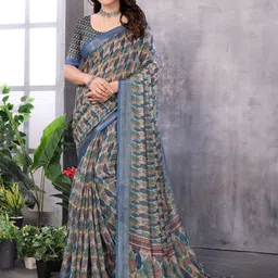 vj fashion Floral Silk Cotton Saree-42