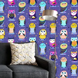 ArtzFolio Printed UV-Resistant Anti-Bacterial Owls & Stars Peel & Stick Wallpaper-image-46
