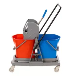 Mrinmoyee 40 Ltr Double Bucket Mop Wringer Trolley with Down Press - IN0729-18