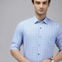 Arrow Manhattan Slim Fit Checked Pure Cotton Formal Shirt-picture-42