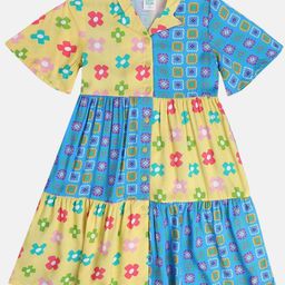 MINI KLUB Girls Floral Printed A-Line Dress-32