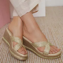 Shezone Women Embellished Wedge Sandals-58