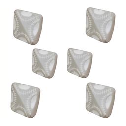 Indianshelf 6Pcs White & Cream-Colored Textured Resin Square Knobs-18