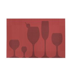 HOKIPO Set Of 4 Red Printed Reversible Table Placemats image 2