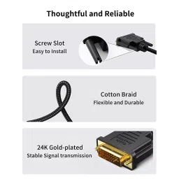 LOTA HDMI Input to DVI Output Adapter Cable Black 3 m Supports 1080p Full HD Plug & Play, MST-1756-LT image 2