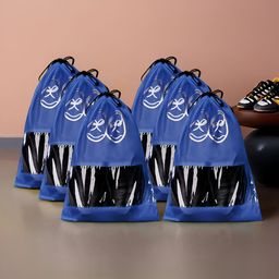 Aura Blue & Transparent 6 Pieces Printed Reusable Shoes Organisers-11