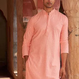 Jompers Men Geometric Embroidered Sequinned Kurta-picture-12