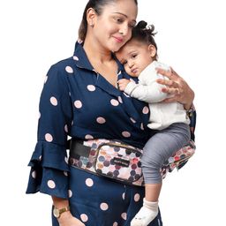 Butt Baby Honeycomb Baby Carrier with Hip Seat & In-built Mini Diaper Bag - Multicolor-image-88