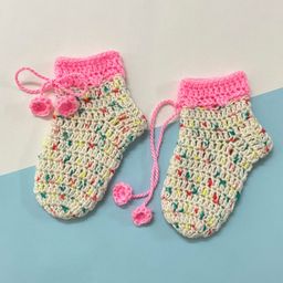 Little Peas Handmade Contrast Border Fusion Woollen Socks - Light Blue & Light Pink-image-53