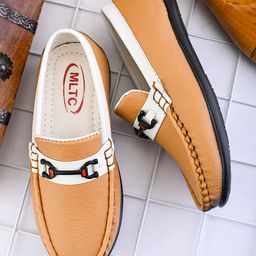 MLTC Abstract Applique Detailed Colour Blocked Slip On Loafers - Tan-image-89