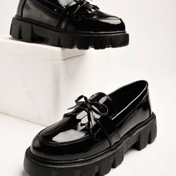 Shoetopia Solid Loafers - Black-image-74