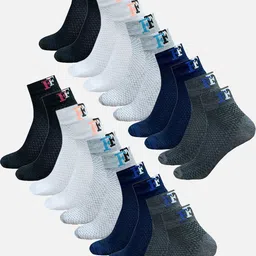 FIMS Pack Of 10 Men Striped Ankle-Length Socks-25