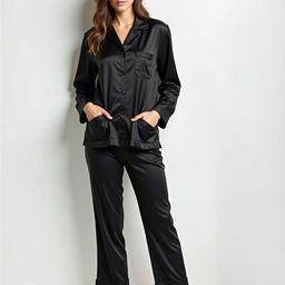 DEHMAN Shirt Collar Night Suit-image-82