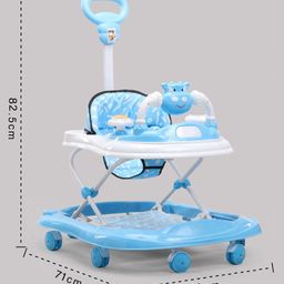 fab n funky Baby Walker with Parental Push Handle- Blue image 3