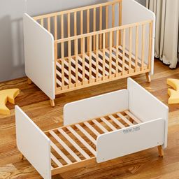 Polka Tots 3-in-1 Grow Nest Adjustable Cot - White image 3