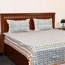 iTokri Multicoloured King Bedsheet with 2 Pillow Covers-image-51