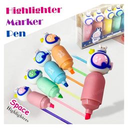 Bunie Space Theme Chisel Tip Highlighter Pens - 6 Pcs Multicolor image 5