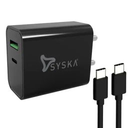 Onelife Black 20W Dual Port Fast Charging Adapter-16