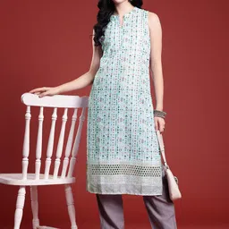 Anouk Women Geometric Embroidered Sequinned Kurta-picture-26
