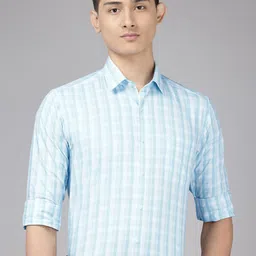 Arrow Pure Cotton Manhattan Slim Fit Checked Formal Shirt-picture-0