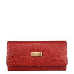 Genwayne Red Solid Wallet for Women-image-6
