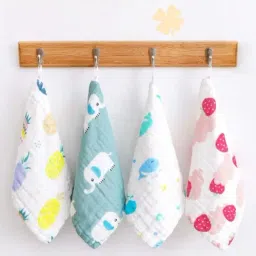Elementary Jungle Jam Multicolor Muslin Cotton 6-Layered Kids Wash Cloths - Set of 4-image-39