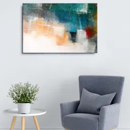 999store Grey & Blue Abstract Canvas Wall Painting-46