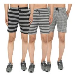 Vimal Jonney Multicolor Cotton Shorts - Pack of 3-image-84
