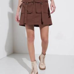 SF Jeans by Pantaloons Brown High Rise Skirt-image-85