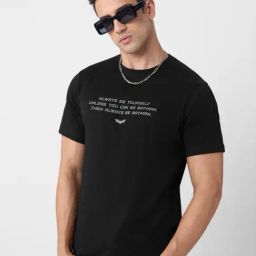 The Souled Store Black Regular Fit Printed T-Shirt-image-51