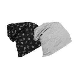 Vimal Jonney White & Black Solid Beanies Set of 2-6