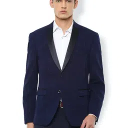 Van Heusen Navy Skinny Fit Printed Blazer-image-31