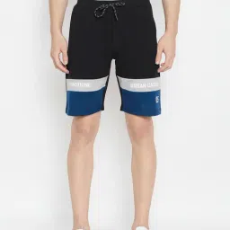 Crimsoune Club Black Slim Fit Colour Block Shorts-image-11