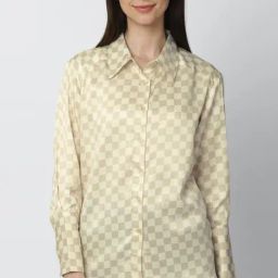 Forever 21 Beige Checks Shirt-image-75