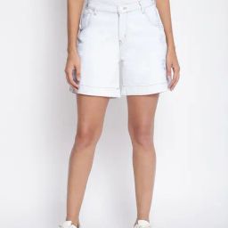 Tales & Stories Light Blue Regular Fit Shorts-image-83